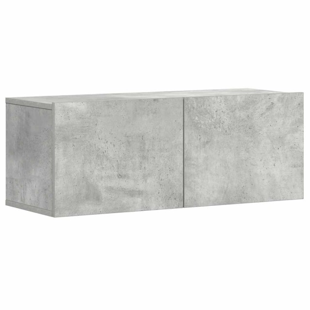 Ensemble de meubles TV 3 pcs Gris béton Bois d'ingénierie