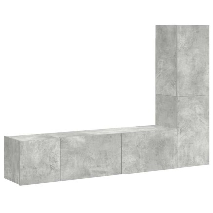 Ensemble de meubles TV 3 pcs Gris béton Bois d'ingénierie 2