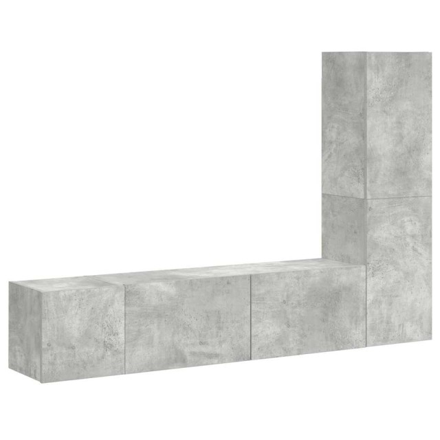 Ensemble de meubles TV 3 pcs Gris béton Bois d'ingénierie