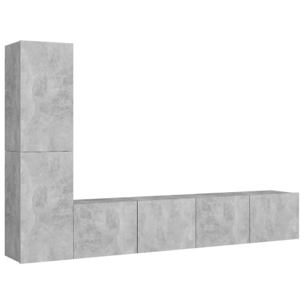 Ensemble de meubles TV 4 pcs Gris béton Bois d'ingénierie 2