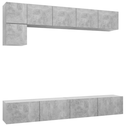 Ensemble de meubles TV 5 pcs Gris béton Bois d'ingénierie 2