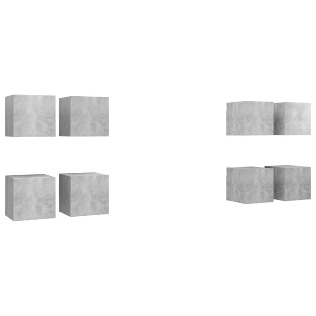 Meubles TV muraux 8 pcs Gris béton 30,5x30x30 cm