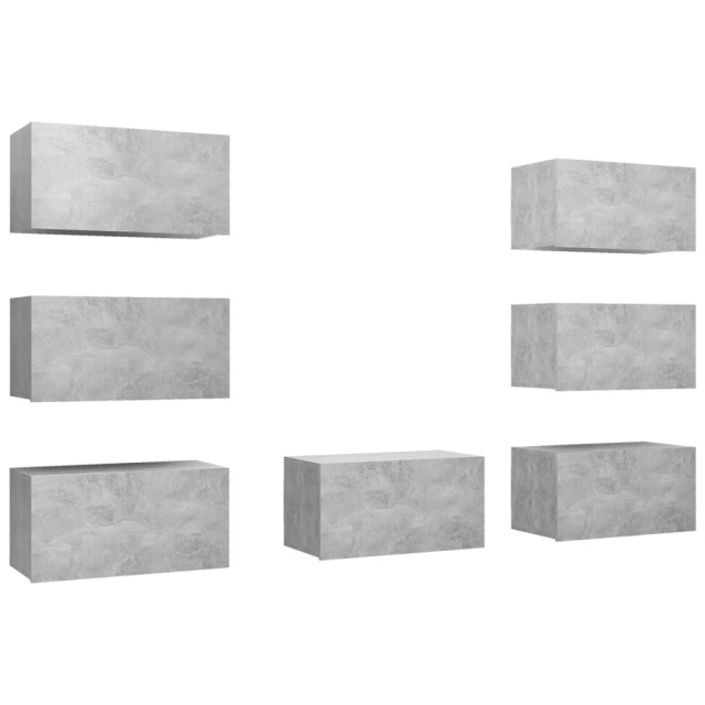 Meubles TV 7 pcs Gris béton 30,5x30x60 cm Bois d'ingénierie