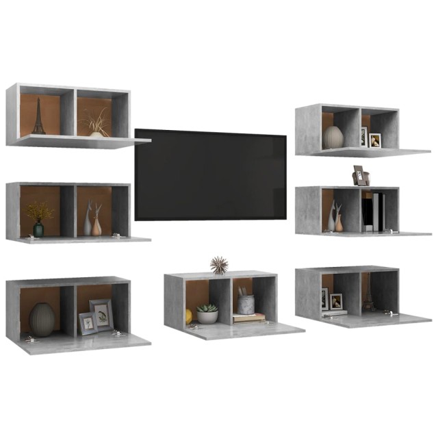 Meubles TV 7 pcs Gris béton 30,5x30x60 cm Bois d'ingénierie
