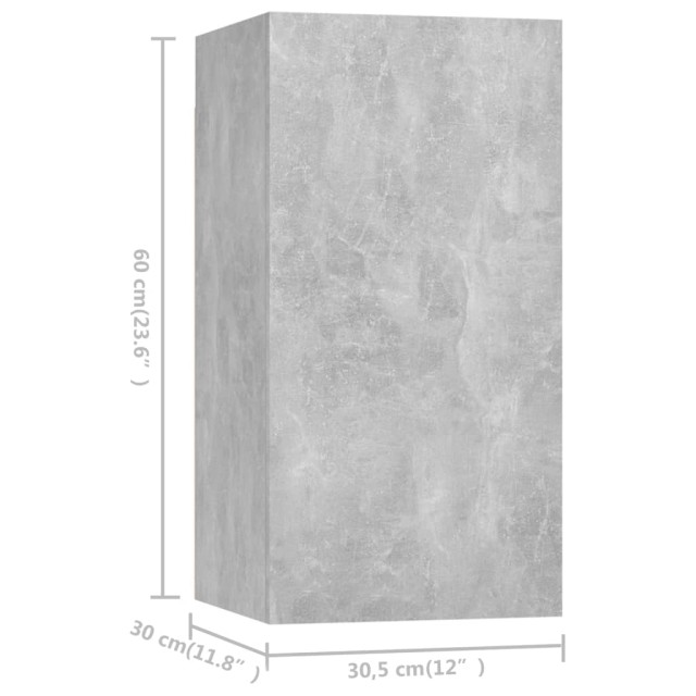 Meubles TV 7 pcs Gris béton 30,5x30x60 cm Bois d'ingénierie