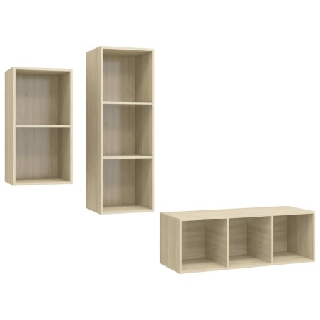 Ensemble de meubles TV 3 pcs Chêne sonoma Bois d'ingénierie