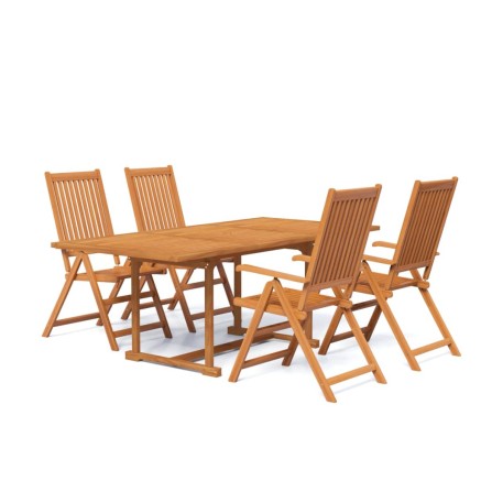 Ensemble à manger de jardin 5 pcs Bois d'acacia massif 2