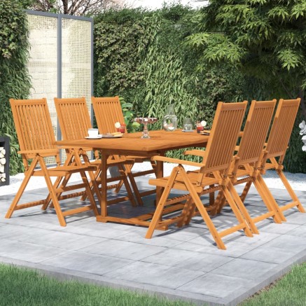 Ensemble à manger de jardin 7 pcs Bois d'acacia massif