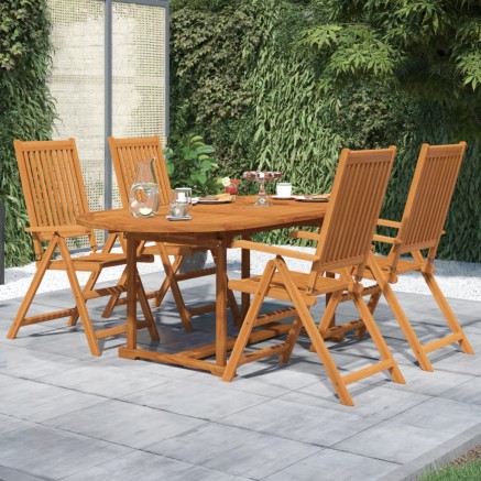 Ensemble à manger de jardin 5 pcs Bois d'acacia massif