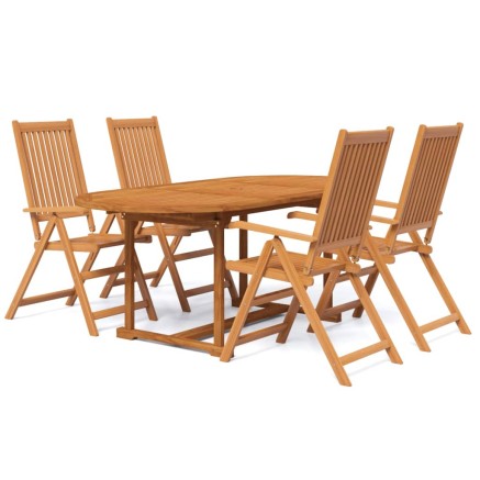 Ensemble à manger de jardin 5 pcs Bois d'acacia massif 2
