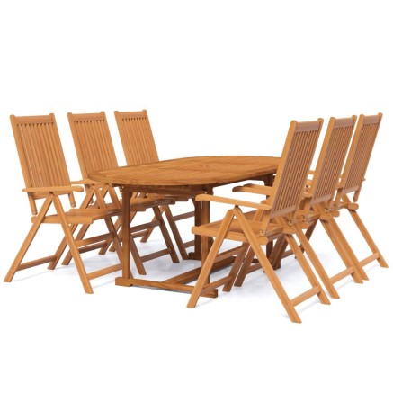 Ensemble à manger de jardin 7 pcs Bois d'acacia massif 2