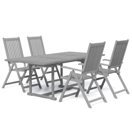 Ensemble à manger de jardin 5 pcs Bois d'acacia massif 2