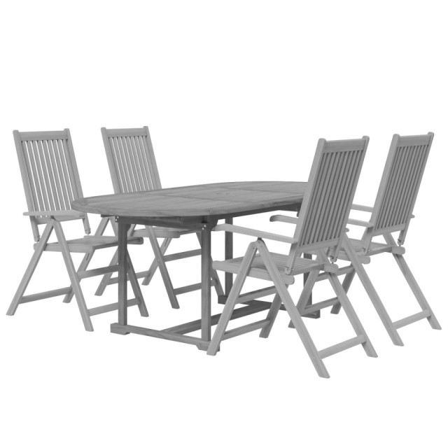 Ensemble à manger de jardin 5 pcs Bois d'acacia massif