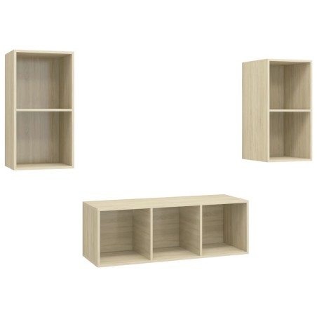 Ensemble de meubles TV 3 pcs Chêne sonoma Bois d'ingénierie
