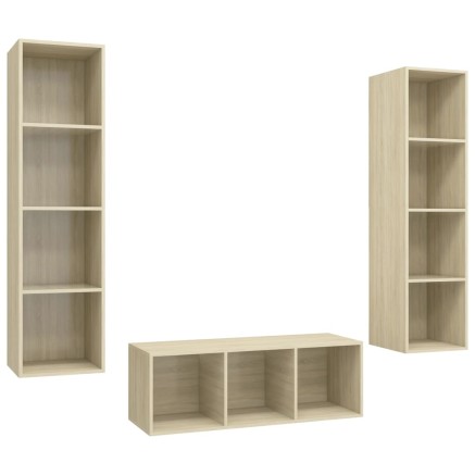 Ensemble de meubles TV 3 pcs Chêne sonoma Bois d'ingénierie 2