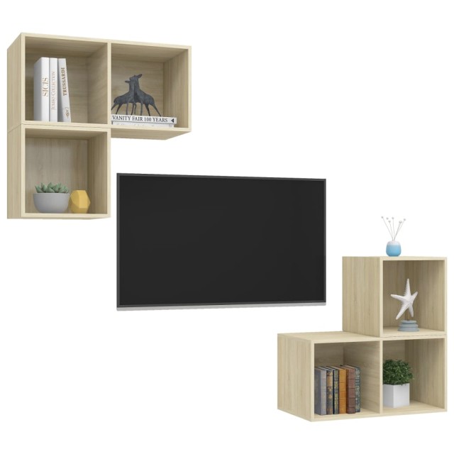 Ensemble de meubles TV 4 pcs Chêne sonoma Bois d'ingénierie