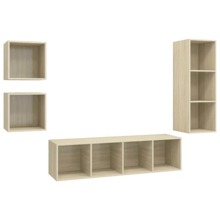Ensemble de meubles TV 4 pcs Chêne sonoma Bois d'ingénierie 2