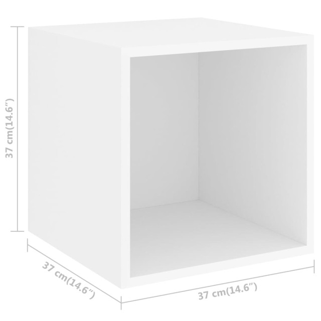 Ensemble de meuble TV 2 pcs Blanc Bois d'ingénierie