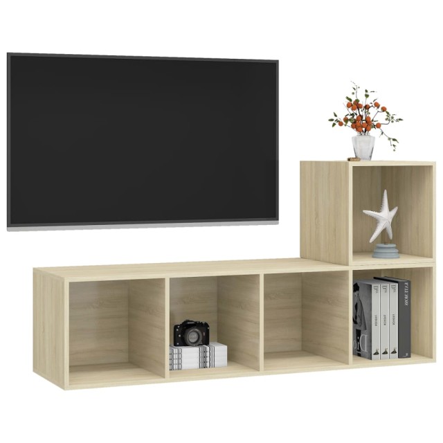 Ensemble de meubles TV 2 pcs Chêne sonoma Bois d'ingénierie