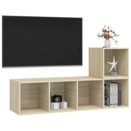 Ensemble de meubles TV 2 pcs Chêne sonoma Bois d'ingénierie