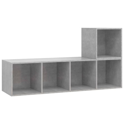 Ensemble de meuble TV 2 pcs Gris béton Bois d'ingénierie 2