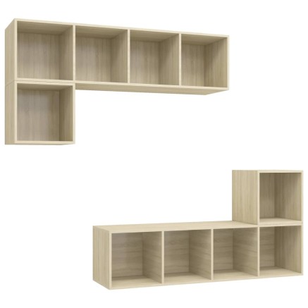 Ensemble de meubles TV 4 pcs Chêne sonoma Bois d'ingénierie 2