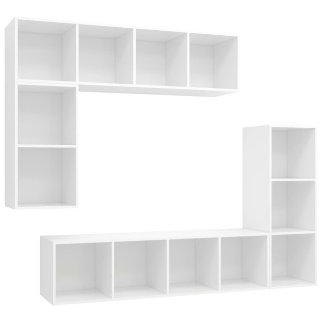 Ensemble de meubles TV 4 pcs Blanc Bois d'ingénierie