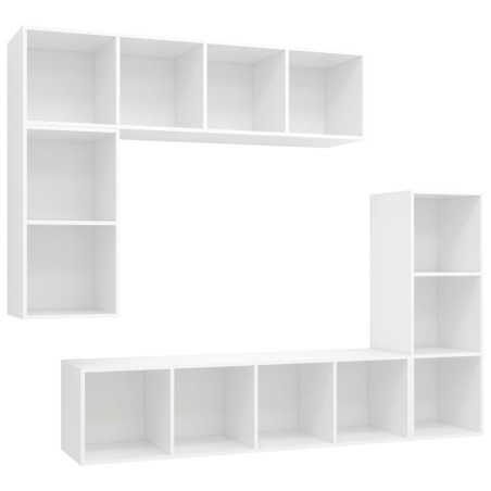 Ensemble de meubles TV 4 pcs Blanc Bois d'ingénierie