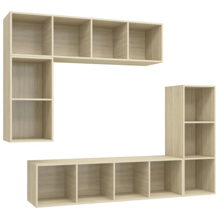 Ensemble de meubles TV 4 pcs Chêne sonoma Bois d'ingénierie