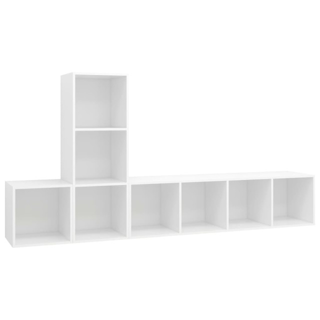 Ensemble de meuble TV 3 pcs Blanc Bois d'ingénierie