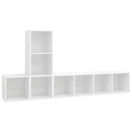 Ensemble de meuble TV 3 pcs Blanc Bois d'ingénierie