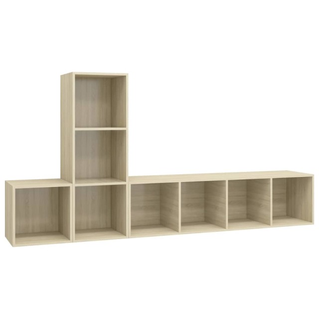Ensemble de meuble TV 3 pcs Chêne sonoma Bois d'ingénierie