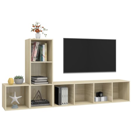 Ensemble de meuble TV 3 pcs Chêne sonoma Bois d'ingénierie