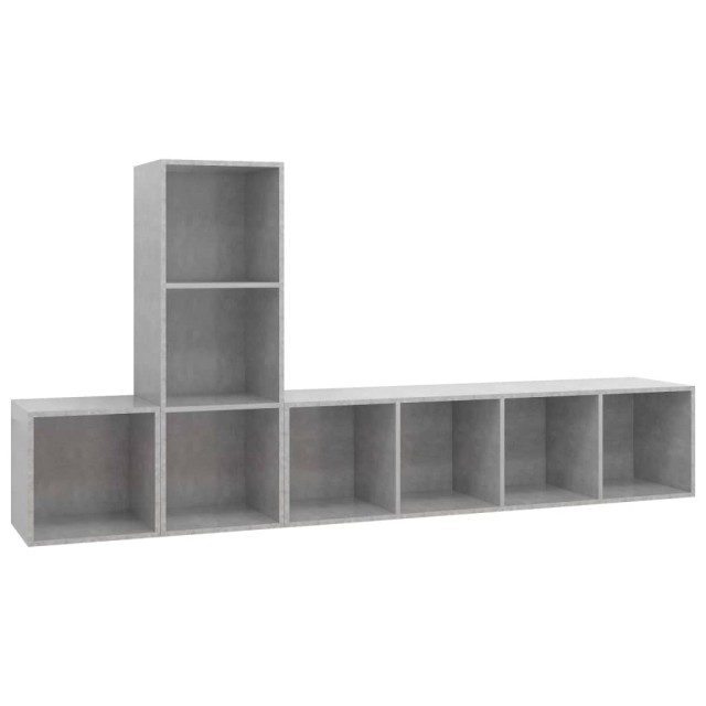 Ensemble de meuble TV 3 pcs Gris béton Bois d'ingénierie
