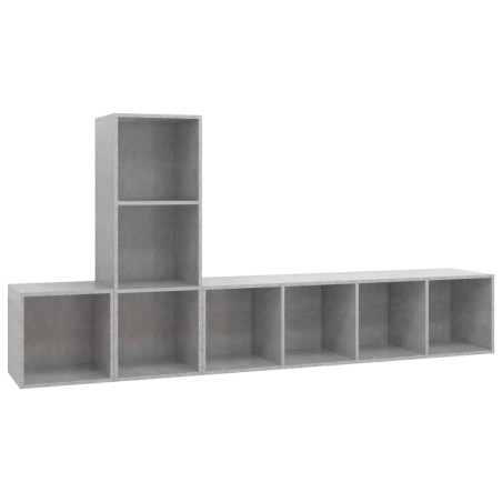 Ensemble de meuble TV 3 pcs Gris béton Bois d'ingénierie