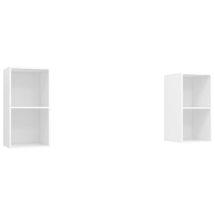 Meubles TV muraux 2 pcs Blanc Bois d'ingénierie 2
