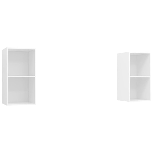 Meubles TV muraux 2 pcs Blanc Bois d'ingénierie