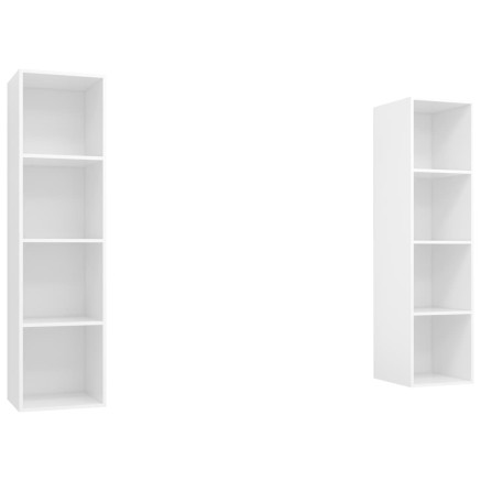 Meubles TV muraux 2 pcs Blanc Bois d'ingénierie 2