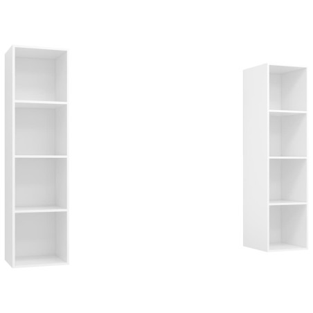 Meubles TV muraux 2 pcs Blanc Bois d'ingénierie