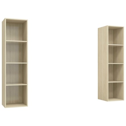 Meubles TV muraux 2 pcs Chêne sonoma Bois d'ingénierie 2
