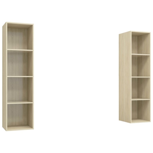 Meubles TV muraux 2 pcs Chêne sonoma Bois d'ingénierie