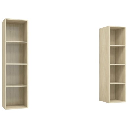 Meubles TV muraux 2 pcs Chêne sonoma Bois d'ingénierie
