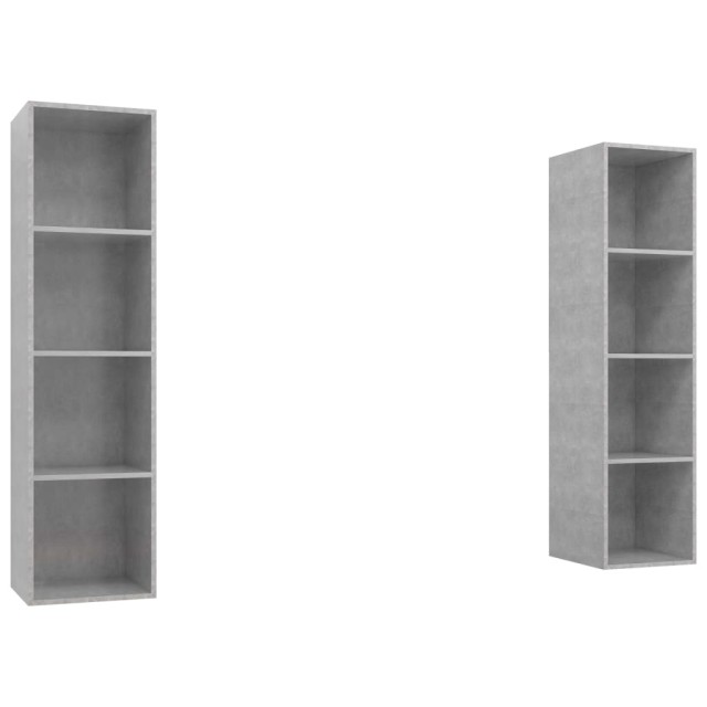 Meubles TV muraux 2 pcs Gris béton Bois d'ingénierie