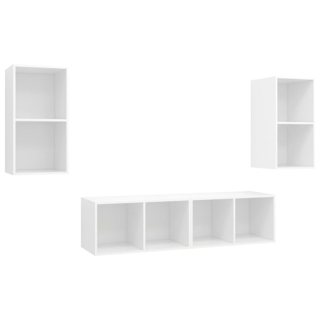 Meubles TV muraux 4 pcs Blanc Bois d'ingénierie