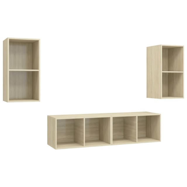 Meubles TV muraux 4 pcs Chêne sonoma Bois d'ingénierie