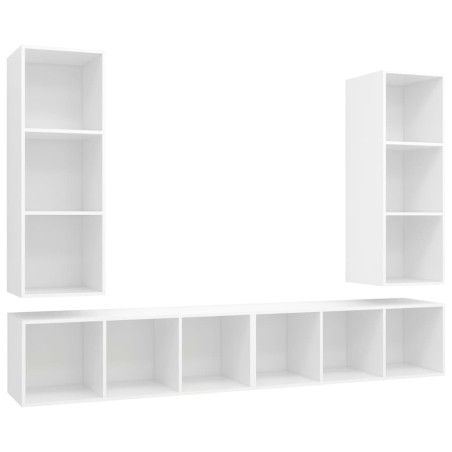 Meubles TV muraux 4 pcs Blanc Bois d'ingénierie
