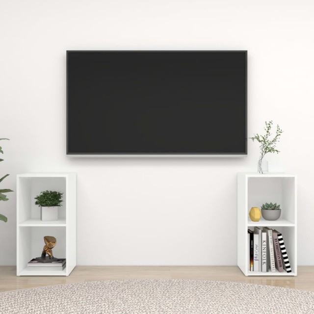 Meubles TV 2 pcs Blanc 72x35x36,5 cm Bois d'ingénierie