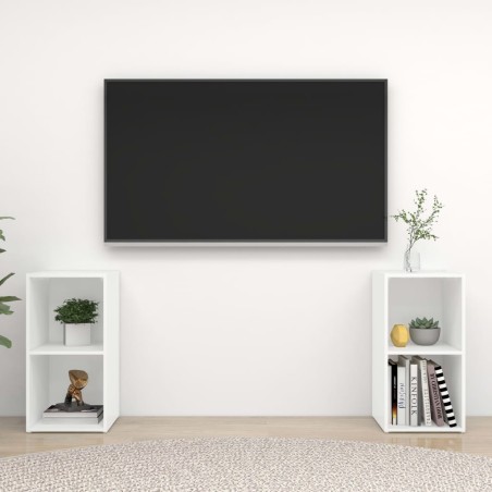 Meubles TV 2 pcs Blanc 72x35x36,5 cm Bois d'ingénierie
