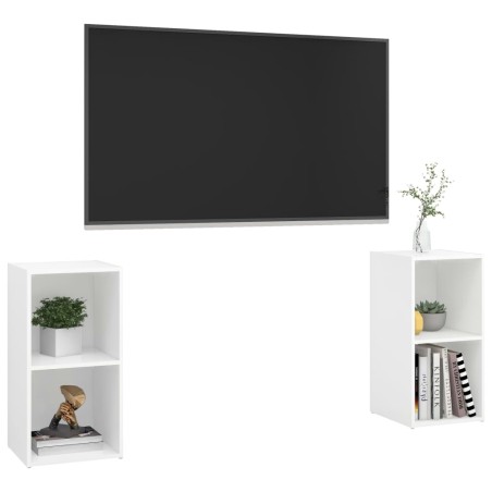 Meubles TV 2 pcs Blanc 72x35x36,5 cm Bois d'ingénierie