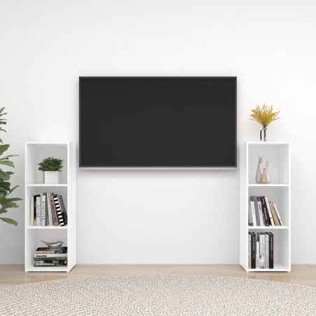 Meubles TV 2 pcs Blanc 107x35x37 cm Bois d'ingénierie
